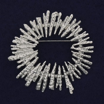 Broșă Accent din metal argintiu 54×56 mm+