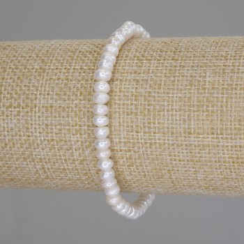 Brățară cu perle de râu, diametrul 5×3 mm, lungime 18 cm (elastic)