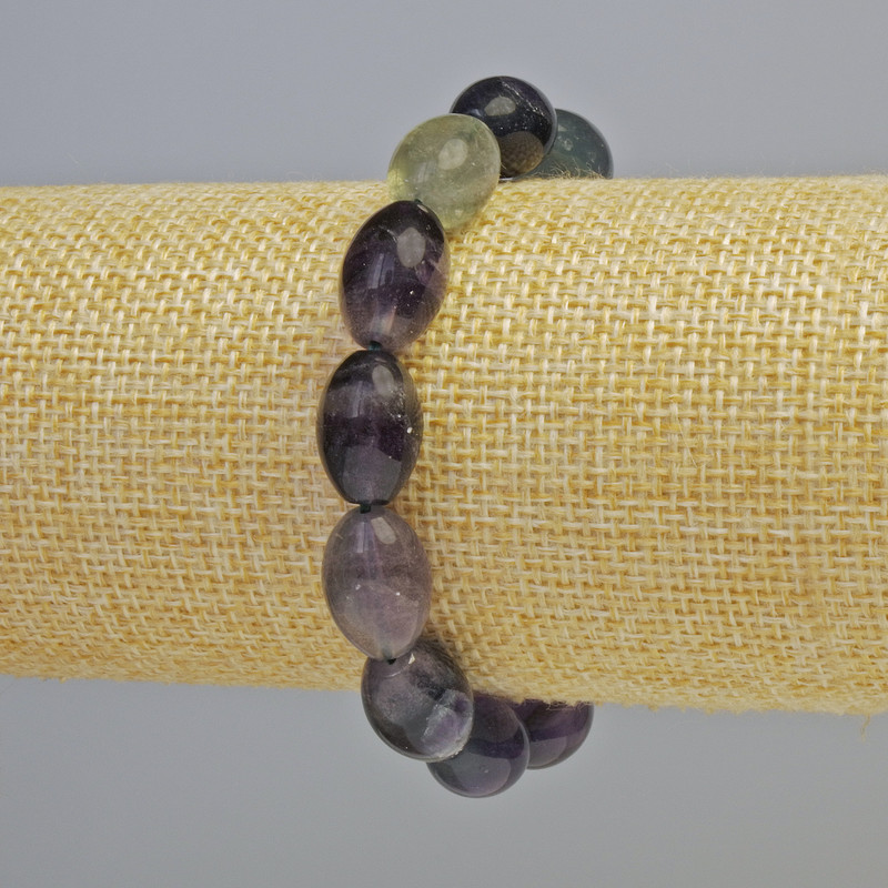 Brățară din fluorit natural ovală, diametrul 10x14, 5mm+- (elastic), lungime 18cm+