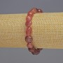 Brățară din cuarț roz căpșună, piatră naturală, mărgele fațetate, diametrul 8x9x6 mm, lungime 18 cm, pe elastic