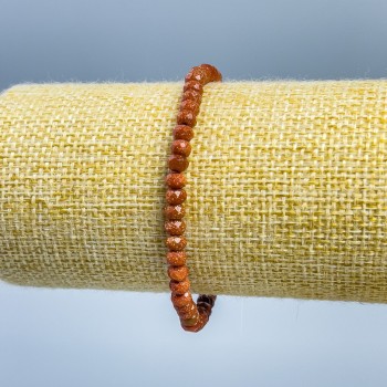 Brățară din aventurin, nisip auriu, rondel facetat, diametrul 5x3 mm, lungime 18 cm (elastic)