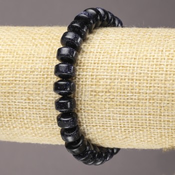 Brățară pe elastic Aventurin albastru Noaptea Cairo (presat) rondelle netede, diametrul 9x7 mm+