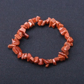 Brățară din aventurin «Nisip auriu» - fragmente pe elastic