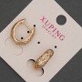 Cercei Xuping cu cristale albe, diametru 6 mm, lungime 17 mm, placare aur 18K