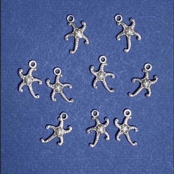 Furnitură pandantiv Steaua de mare 12x19mm +- ambalare 20g +- 22 buc.