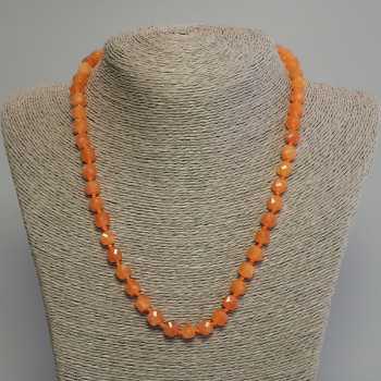 Colier din jad Mashan, cuburi tăiate, diametru 7 mm, lungime 45 cm +/- cu închidere