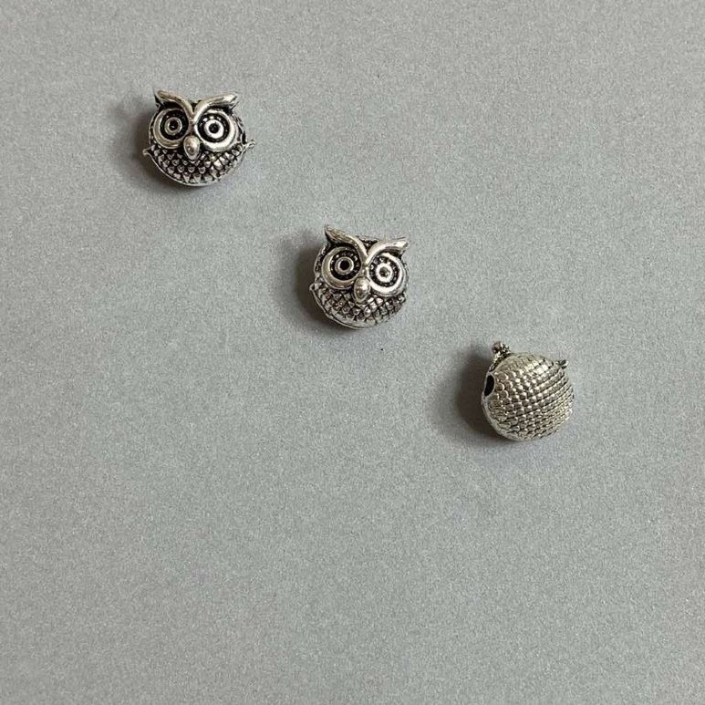 Furnituri – Mărgea-inserație Bufniță, set de 3 buc. 11×10 mm+