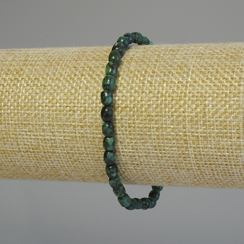 Brățară cu turcoaz african facetat, diametru 5,5×4 mm ±, lungime 18 cm ±, elastică