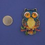 Broșă pe magnet Bufniță email 55×40 mm ± metal auriu