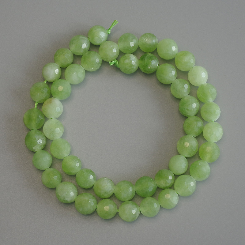 Mărgele crizolit olivin, sferice, diametrul 8 mm, lungime 36 cm