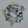 Mărgele din fluorit, formă de fluture, fațetate, diametrul 10-17×7-8 mm ±, cu mărgele de 3 mm ±, lungime 39 cm ± pe șnur
