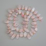 Mărgele din cuarț roz, fațetate în formă de fluture, diametrul 12-16×6 mm, cu mărgele de 3 mm, lungime 40 cm, pe fir
