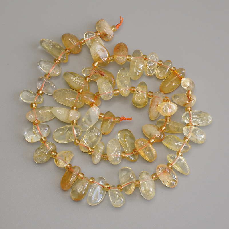 Mărgele Citrin în formă de fluture, 13x8 mm +/- pe șnur, lungime 38 cm+