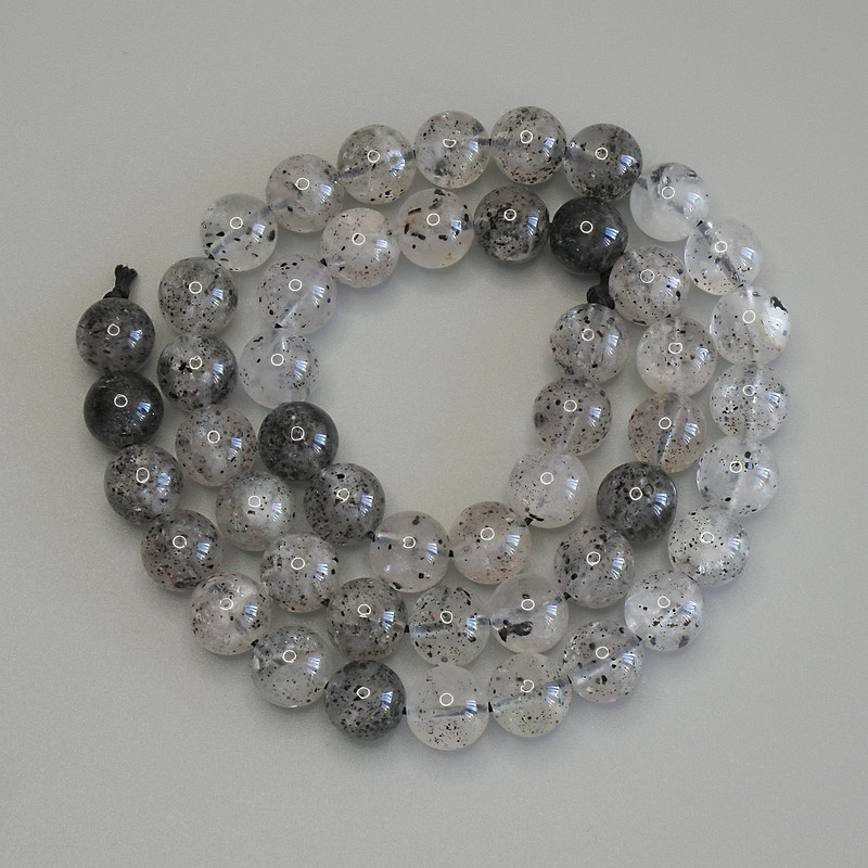 Mărgele din cuarț Herkimer, cuarț diamantat, bilă netedă de 8 mm, lungime 40 cm