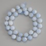Mărgele din acvamarin, tăiate în formă de rombi, diametrul 10×8 mm, +/- cu mărgele de 3 mm +/-, lungime 39 cm +/- pe fir