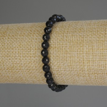 Brățară cu turmalină, mărgele tăiate, diametrul de 6 mm, lungime 18 cm (elastic)