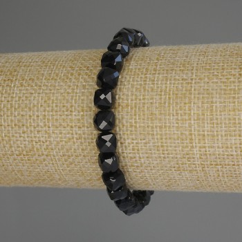 Brățară din turmalin facetat, mărgele cubice, diametrul 7x7 mm, lungime 18 cm (elastică)