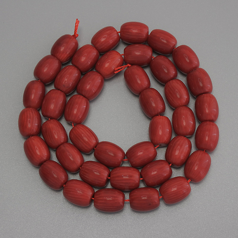 Mărgele din coral, formă barilă, diametrul 10×8 mm, lungime 40 cm, pe fir