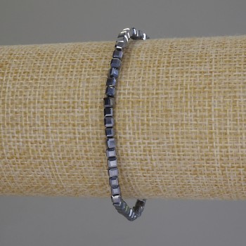 Brățară din terahertz cu cuburi tăiate, diametru 3×3 mm, lungime 18 cm, elastic
