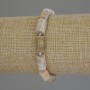 Brățară din coral fosilizat, tăietură prelucrată, diametrul 12x7 mm, mărgele 3 mm, lungime 18 cm, pe elastic