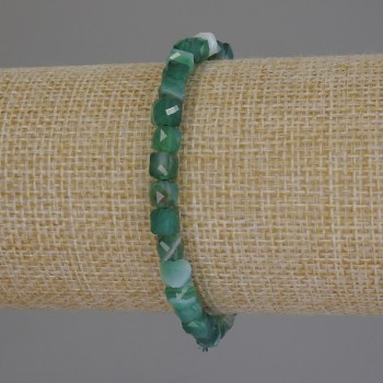 Brățară din agat facetat cuburi, diametru 5x5 mm, lungime 18 cm, elastic