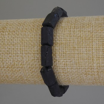 Brățară din turmalin Sherl, tăiat facetat, diametrul 14x8 mm +/-, lungimea 18 cm +/-, pe elastic