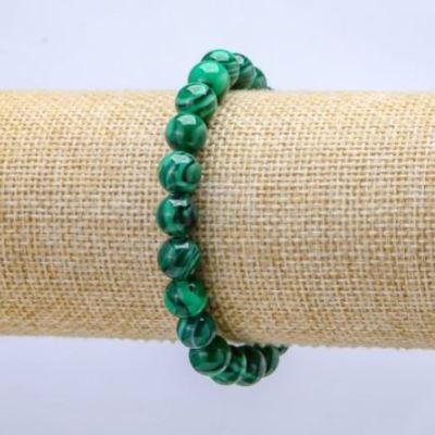 Brățară din malahit natural (presat), diametrul 8 mm, lungime 18 cm, elastică