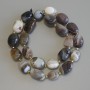 Mărgele din agat Botswana, piatră naturală, fațetate, diametru 14–16×11 mm +/-, mărgele de 3 mm +/-, lungime 41 cm +/- pe fir