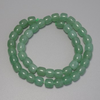 Mărgele de nefrit cilindrice rotunjite, diametrul 8×8 mm, lungime 36 cm, pe șnur