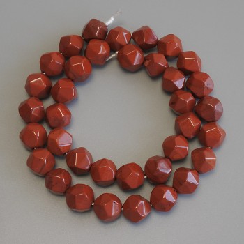 Mărgele din jasp roșu, fațetate, diametrul 10×9,5 mm, lungime 37 cm
