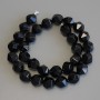 Mărgele din onix negru, cu fațete, diametrul 12×10–11 mm, lungime 36 cm, pe fir