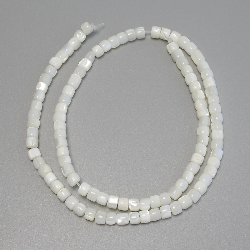 Mărgele sidef rondel, diametrul 5×4 mm, lungime 40 cm, pe fir