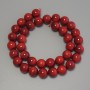Mărgele din coral — bile netede de 11 mm, lungime aproximativă 41 cm, pe fir