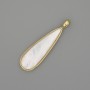 Pandantiv Sidef Picătură 40×11 mm ± metal auriu