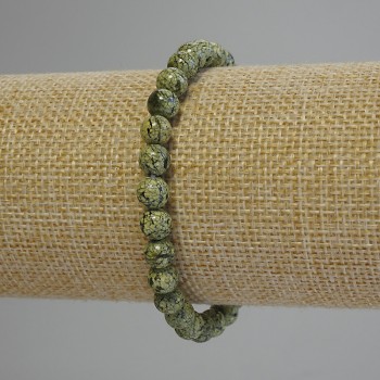 Brățară din serpentină, bile netede, diametrul 6 mm, lungime 18 cm (extensibil)