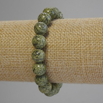 Brățară din serpentină cu bile netede, diametrul 10 mm, lungimea 18 cm +- (extensibilă)