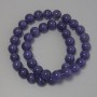 Mărgele „ochiul pisicii” violete din piatră sintetică, formă sferică netedă, diametrul 8 mm ±, pe fir de mărgele, lungime 36 cm+