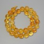 Mărgele de citrin – bilă netedă, diametrul 12 mm ±, pe șnur, lungimea 36,5 cm+