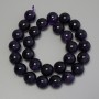 Mărgele de ametist, formă sferică netedă, diametrul de 14 mm±, pe șnur, lungimea 40 cm+