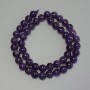 Mărgele de ametist, bilă netedă, diametru 8 mm, pe șnur, lungime 39 cm ±