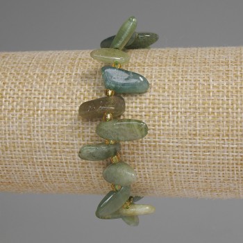 Brățară din turmalin verde, cu fațetare în formă de fluture, 10–15×6–8 mm, mărgele de 3 mm, lungime 18 cm, pe bandă elastică