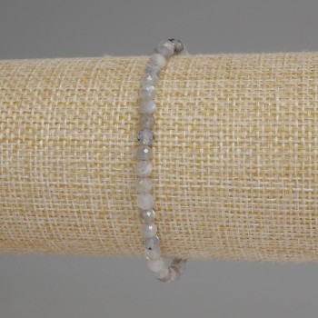 Brățară din labradorit cu mărgele tăiate, diametru 4 mm, lungime 18 cm, pe elastic