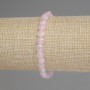 Brățară din cuart roz, mărgele tăiate în formă de monede, diametrul 6 mm, lungime 18 cm, pe bază elastică