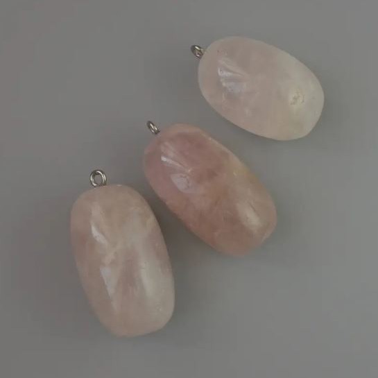 Pandantiv din cuarț roz, piatră naturală, diametrul 35×17 mm+