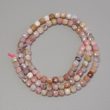 Mărgele de opal tăiate în formă de cub, cu latura de 4×4 mm, lungime 39 cm, pe fir