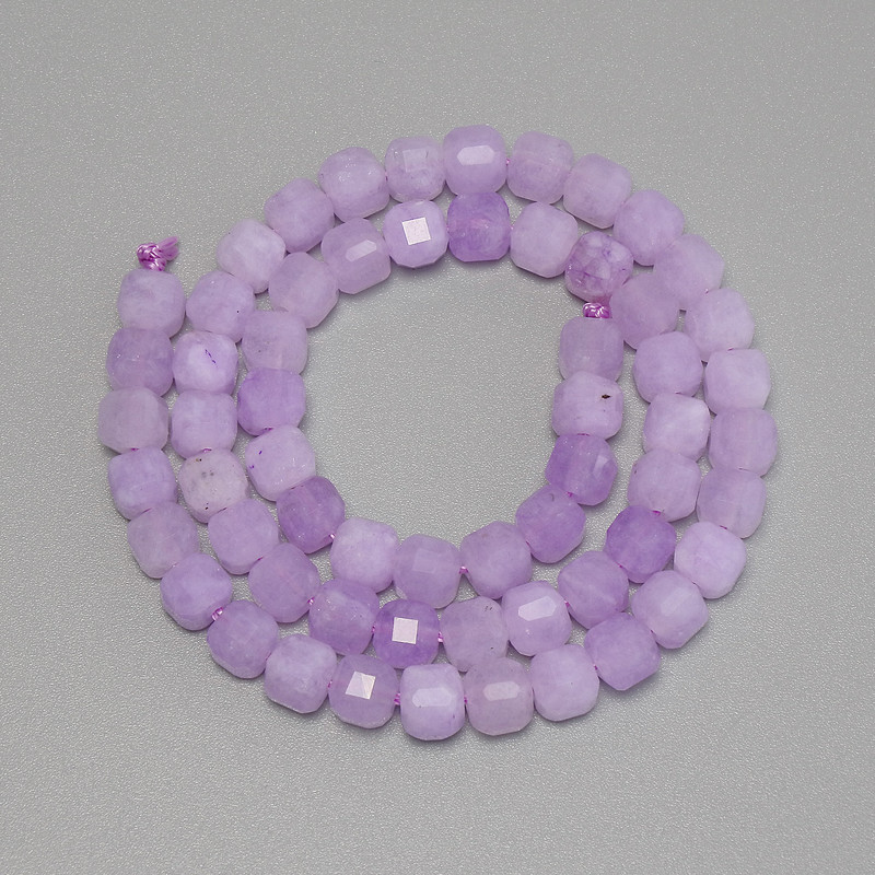 Mărgele din ametist lavandă, cuburi tăiate, diametrul 5×5 mm, lungime 30 cm +/- pe fir