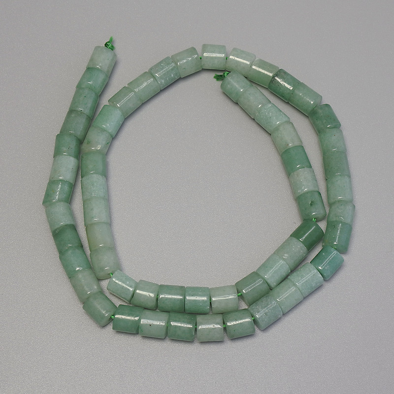 Mărgele de nefrit cilindrice, diametrul 6×6 mm, lungimea 38 cm, pe șnur