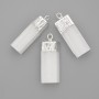 Pandantiv din selenit natural neprelucrat, 30x12 mm, lungime aprox. 33 mm, metal argintiu