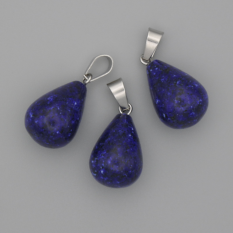 Pandantiv Picătură de lazurit 19×13 mm, lungime 29 mm