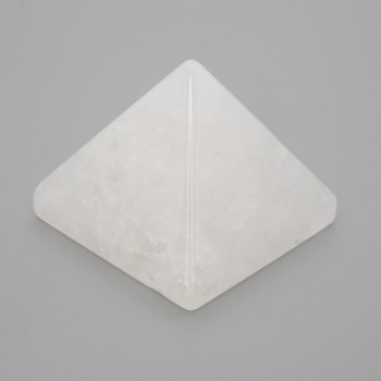 Piramidă suvenir din piatră naturală - cristal de munte, lungime 38x38 mm, lățime 33 mm